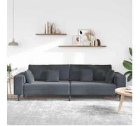 Gris SOFA - PHSH - Canapé avec coussin Gris foncé 250x77x76 cm Velours C53