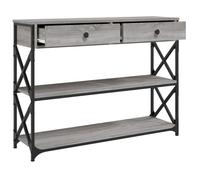 Gris Table console - CLARENCE - Meuble couloir - sonoma gris 100x28x75 cm - bois d'ingénierie CC874