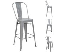 (gris) Tabouret de bar MCW-A73 Métal (lot de 4)