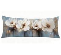 Gris Taie Oreiller 40x140 cm Orchidée Housse Traversin 140 x 40 cm Set de 1 Coussin Grossesse, Douce et Confortable avec Fermeture éclair Invisible Oreiller de Corps pour Canapé Lit Coussin Long J0-84