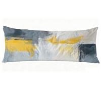 Gris Taie Oreiller 40x140 cm Simple Housse Traversin 140 x 40 cm Set de 1 Coussin Grossesse, Douce et Confortable avec Fermeture éclair Invisible Oreiller de Corps pour Canapé Lit Coussin Long J0-455