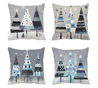 Gris Taie Oreiller 60 x 60 Lot de 4 Velours Coussin Canape Housse Coussin Arbres Coussins Canapé Coussins Carré Taies D'oreillers Housse Oreiller Exterieur Impermeable, pour Décoration Maison a-416