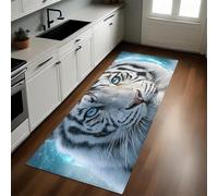 Gris Tapis de Cuisine Animal Tigre Antidérapant 50 x 150 cm Absorbant Doux Devant Évier Tapis de Sol Lavable Salon Chambre