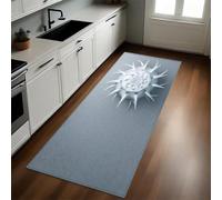 Gris Tapis de Cuisine Boule à Pointes en Spirale Abstraite Long Lavable Antidérapant Antifatigue Devant Évier Décoration Paillasson 40 x 120 cm