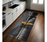 Gris Tapis de Cuisine Londres Big Ben 40 x 120 cm Antidérapant Lavable Devant Évier Absorbant et Doux pour Cuisine Couloir Salon et Entrée