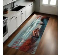 Gris Tapis de Cuisine Promenade en Bord de mer Antidérapant Lavable Devant Évier Long 40 x 120 cm pour Couloir Buanderie Salle à Manger Chambre Cuisine