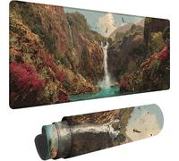 Gris Tapis de Souris Gamer, Grand Tapis de Souris XXL 1000x500x3 mm, Cascade Mouse Pad Gaming Accessoire Lavable, Caoutchouc Antidérapante Mousepad Haute Précision et Vitesse pour Gamer Bureau w-1353