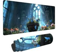 Gris Tapis de Souris XXL 1600x800x3 mm Grand Tapis Souris Papillon Mouse Pad Accessoire Bureau, Lavable, Base en Caoutchouc Antidérapant, Imperméable Mousepad pour Bureau Decor, Cadeau Femme w-152