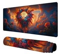 gris Tapis de Souris XXL 900x500x3mm Attrape-rêves Sous Main Bureau Accessoire à Base en Caoutchouc Antidérapante et Bords Cousus tapis de souris gamer pour Deco Bureau Desk,Cadeaux pour Hommes J1-444