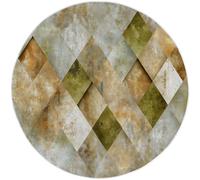 Gris Tapis Rond Abstrait Lavable, antidérapant léger à Poils Courts Tapis Rond, imprimé Antique Géométrique pour Salon Chambre à Coucher Cuisine entrée 150 cm