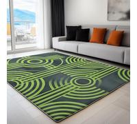 Gris Tapis Salon Motif Géométrique De Cercles Et De Lignes Intérieur Doux en Flanelle Tapis de Chambre, Poil Court Moderne Lavable Antidérapant Moquette - pour Salon Chambre 180 x 240 cm