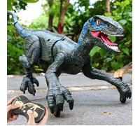 Gris-Télécommande électrique dinosaure Raptor Velociraptor jouets lumière de marche modèle Animal