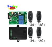 (Gris) Télécommande sans fil universelle 433 MHz AC220V 2 canaux RF relais récepteur et émetteur