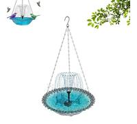 Grishay Birdbath Fountain, Solar Powered for Birdbath, 2 in 1 Bowl, Water Fountain Pump, 10in Solar Powered for Birdbaths, for Hummingbirds Gardens (Gray)