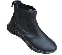 Grisport Chaussures de ville pour homme, Stoner en cuir véritable, semelle amovible, en mémoire douce, semelle légère, antidérapante, Noir tactile, 46 EU