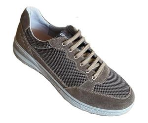 Grisport Chaussures Ville Sneaker Argon Homme Légères d'été en Cuir et Inserts à la Mode en Mesh Semelle Extractable, foin, 44 EU