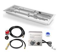 GRISUN Kit de brasero en forme de H avec poêle, livré avec kit d'allumage amélioré pour foyer à gaz, insert de table de foyer en acier inoxydable pour décoration intérieure et extérieure