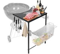 Grisun Support de table de travail pour barbecue Weber au charbon de bois, table d'appoint pour Weber 45,7 cm, 55,9 cm, 66 cm, 45,7 cm, 55,9 cm WSM, table de barbecue d'extérieur pour barbecues de