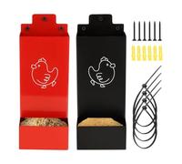 Grit Feeder Set, Nutrient Dispenser Trough, 2-Piece Feeding Tray with Durable Build and Easy Access, Poultry Supply for Farm Use, Indoor, Outdoor, Backyard, Coop Accessories