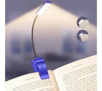 Gritin 2026 Gén.2 Lampe de Lecture, 30 LED Spectre Complet Liseuse Clip | Protection des Yeux,5Couleurs&5Luminosités, Faisceau Large/Étroit Réglable,1500mAh Longue Durée Rechargeable,Bleu Foncé