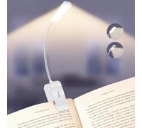 Gritin 2026 Gén.2 Lampe de Lecture, 30 LED Spectre Complet Liseuse Clip | Protection des Yeux,5Couleurs&5Luminosités, Faisceau Large/Étroit Réglable,1500mAh Longue Durée Rechargeable,Blanc Clair