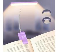 Gritin 2026 Gén.2 Lampe de Lecture, 32 LED Spectre Complet Liseuse Clip Protection des Yeux,5 Couleurs&5 Luminosités, Faisceau Large/Étroit Réglable,1500mAh Longue Durée Rechargeable pour Lire,Violet