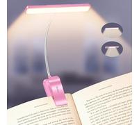 Gritin 2026 Gén.2 Lampe de Lecture, 32 LED Spectre Complet Liseuse Clip Protection des Yeux,5 Couleurs&5 Luminosités, Faisceau Large/Étroit Réglable,1500mAh Longue Durée Rechargeable,Rose Vif