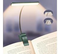 Gritin 2026 Gén.2 Lampe de Lecture, 32 LED Spectre Complet Liseuse Clip Protection des Yeux,5 Couleurs&5 Luminosités, Faisceau Large/Étroit Réglable,1500mAh Longue Durée Rechargeable,Vert Forêt