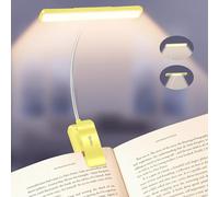 Gritin 2026 Gén.2 Lampe de Lecture, 32 LED Spectre Complet Liseuse Clip Protection des Yeux,5 Couleurs&5 Luminosités, Faisceau Large/Étroit Réglable,1500mAh Longue Durée Rechargeable,Jaune Crème