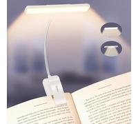 Gritin 2026 Gén.2 Lampe de Lecture, 32 LED Spectre Complet Liseuse Clip | Protection des Yeux,5Couleurs&5Luminosités, Faisceau Large/Étroit Réglable,1500mAh Longue Durée Rechargeable pour Lire,Blanc