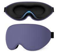 Gritin 2026 Gen 2 Masque de Nuit, Masque de Sommeil 100% Occultant avec Orbite Oculaire Monobloc, 3D Ultra-Douce & Confortable pour Dormir sur le Côté avec Sangle Ajustable pour Voyage,Violet Moyen