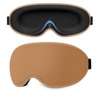 Gritin 2026 Gen 2 Masque de Nuit, Masque de Sommeil 100% Occultant avec Orbite Oculaire Monobloc-Ultra-Douce & Confortable pour Dormir sur le Côté, Zero Pression avec Bandeau Réglable,Marron