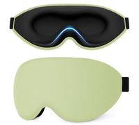 Gritin 2026 Gen2 Masque de Nuit 100%Occultant avec Orbite Oculaire Monobloc | Masque de Sommeil 3D Ultra-Douce & Confortable pour Dormir sur le Côté avec Sangle Ajustable pour Voyage,Vert Pâle