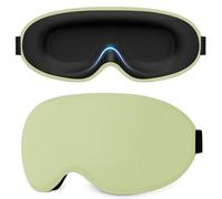 Gritin 2026 Gen2 Masque de Nuit 100% Occultant,Masque de Sommeil Ultra-Doux | Orbite Oculaire Monobloc-Confortable pour Dormir sur le Côté, Zero Pression avec Bandeau Réglable,Vert Pâle