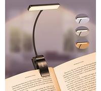 Gritin Lampe de Lecture 19 LED, Liseuse Clip Rechargeable, Protection des Yeux, Gradation en Continu & 3 Couleurs (Ambre/Blanc/Mixte), 360° Cou Flexible, Longue Durée, Portable pour Lire au Lit