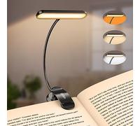 Gritin Lampe de Lecture 19 LED, Liseuse Lampe Clip Rechargeable, Protection des Yeux, 5 Luminosités & 3 Couleurs (Ambre/Blanc/Mixte), 360° Cou Flexible, Longue Durée,Léger & Portable pour Lire au Lit