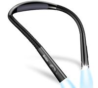 Gritin Lampe de Lecture de Cou Rechargeable au Lit, 4 Couleurs Protection des Yeux &5 Luminosité, Gradation en Continu, Liseuse Lampe Minuterie de 30-min, 80H+Autonomie, Parfaite pour Lecture,Noir
