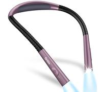 Gritin Lampe de Lecture de Cou Rechargeable au Lit, 4 Couleurs Protection des Yeux &5 Luminosité, Gradation en Continu, Liseuse Lampe Minuterie de 30-min, 80H+Autonomie,Violet Minuit