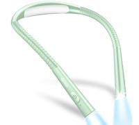 Gritin Lampe de Lecture de Cou Rechargeable au Lit, 4 Couleurs Protection des Yeux & Gradation en Continu, Liseuse Lampe Minuterie de 30 Minutes, 80H+Autonomie, Parfaite pour Lecture/Tricot,Cyan