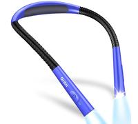 Gritin Lampe de Lecture de Cou Rechargeable au Lit, 4 Couleurs Protection des Yeux & Gradation en Continu, Liseuse Lampe Minuterie de 30 Minutes, 80H+Autonomie, Parfaite pour Lecture,Bleu Foncé