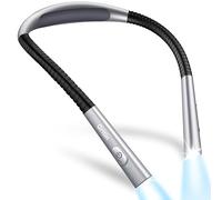 Gritin Lampe de Lecture de Cou Rechargeable au Lit, 4 Couleurs Protection des Yeux & Gradation en Continu, Liseuse Lampe Minuterie de 30 Minutes, 80H+Autonomie,Parfaite pour Lecture/Tricot/Réparation