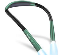 Gritin Lampe de Lecture de Cou Rechargeable au Lit, 4 Couleurs Protection des Yeux & Gradation en Continu, Liseuse Lampe Minuterie de 30 Minutes, 80H+Autonomie, Parfaite pour Lecture,Vert Sombre