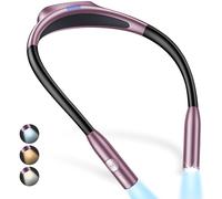 Gritin Lampe de Lecture de Cou Rechargeable, Liseuse Lampe pour Lire au Lit-Gradation en Continu&3 Couleurs Protection des Yeux avec Fonction Mémoire, 80H+Autonomie,Cou Ergonomique-Violette de Nuit