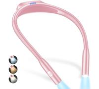 Gritin Lampe de Lecture de Cou Rechargeable, Liseuse Lampe pour Lire au Lit-Gradation en Continu & 3 Couleurs Protection des Yeux avec Fonction Mémoire, 80H+Autonomie, Cou Ergonomique-Rose