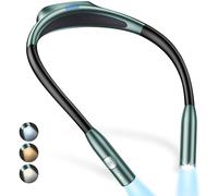 Gritin Lampe de Lecture de Cou Rechargeable, Liseuse Lampe pour Lire au Lit-Gradation en Continu & 3 Couleurs Protection des Yeux avec Fonction Mémoire, 80H+Autonomie, Cou Ergonomique-Vert Foncé