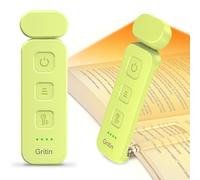 Gritin Lampe de Lecture Rechargeable, 3 Couleurs Protection des Yeux & 5 Niveaux de Luminosité Réglables, Portable Longue Durée Mini Liseuse Lampe Clip pour Lire au Lit,Vert Émeraude