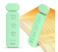 Gritin Lampe de Lecture Rechargeable, 3 Couleurs Protection des Yeux & 5 Niveaux de Luminosité Réglables, Portable Longue Durée Mini Liseuse Lampe Clip pour Lire au Lit,Cyan