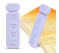 Gritin Lampe de Lecture Rechargeable, 3 Couleurs Protection des Yeux & 5 Niveaux de Luminosité Réglables, Portable Longue Durée Mini Liseuse Lampe Clip pour Lire au Lit,Violet