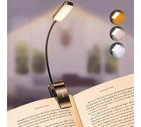 Gritin Lampe de Lecture Rechargeable, 9 LED Liseuse Lampe Clip, Gradation Progressive & 3 Modes Protection des Yeux (Blanc Froid&Chaud), 360° Cou Flexible, Indicateur, Longue Travail pour Lire au Lit