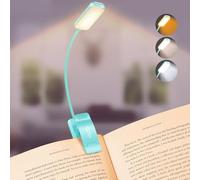 Gritin Lampe de Lecture Rechargeable, 9 LED Liseuse Lampe Clip, Gradation Progressive & 3 Modes Protection des Yeux, 360° Cou Flexible, Indicateur, Longue Travail pour Lire au Lit-Bleu